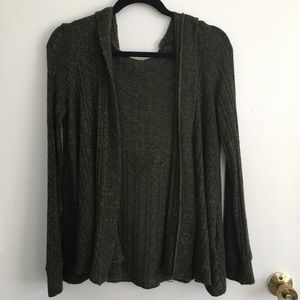 Green Hooded Cardigan